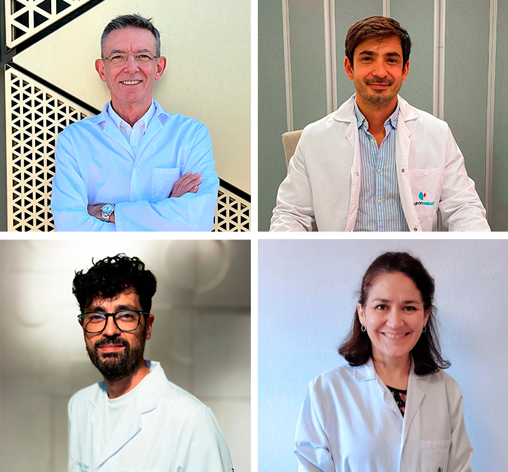 De izquierda a derecha: Dr. Balbino Povedano, Dr. Diego Villalobos, Dr. Miguel Ángel Jiménez Ortuño y Dra. Natalia Segiert.